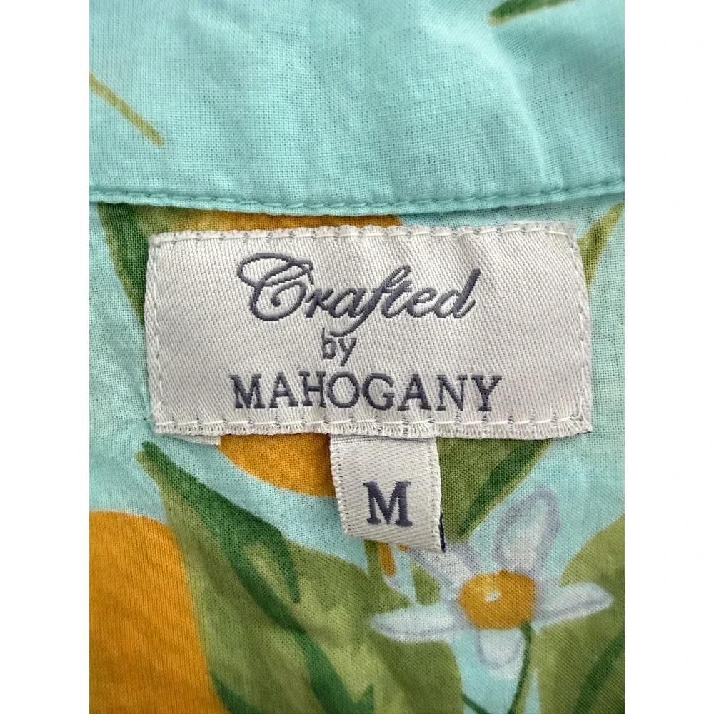 Crafted by Mahogany Lemon Print Pajamas Set‎ Mint Green Yellow Top Shorts Size M